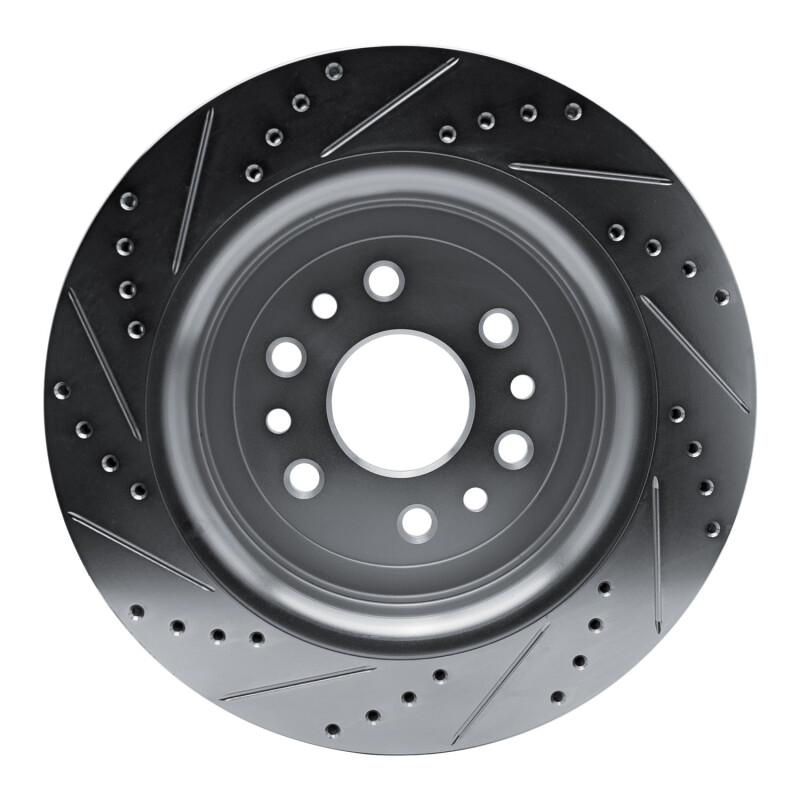Jeep Grand Wagoneer Brake Rotor (1) - Rear Right - R1 Concepts - Drilled & Slotted - Silver - `21-`25